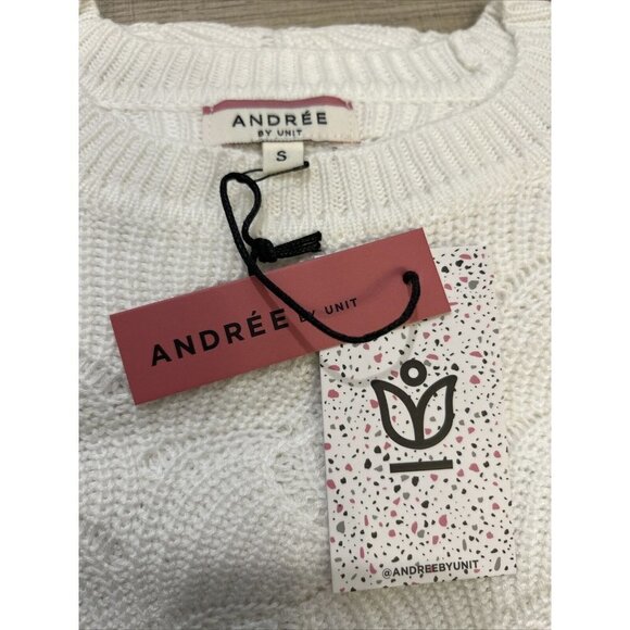 Small Andree by Unit Women's Size  Small White Long Sleeve Sweater New - Picture 8 of 9